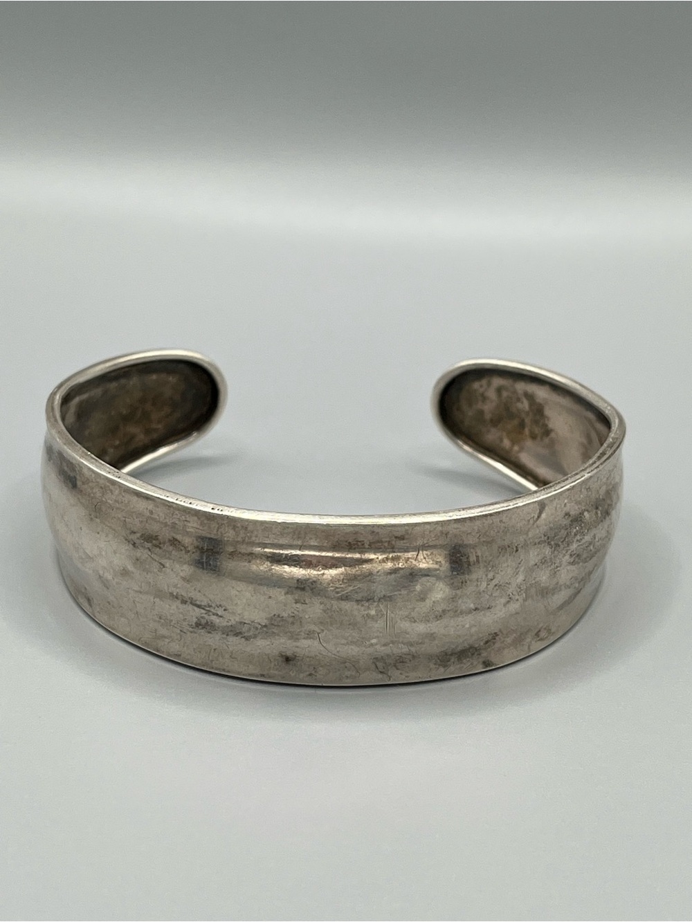 Vintage Sterling Silver  3/4 Inch Wide Adjustable Cuff Bracelet